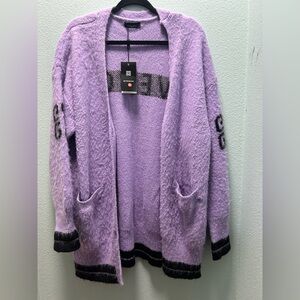 Givenchy Lavender Cardigan with Black Accents Size M